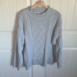 Grey cable knit sweater